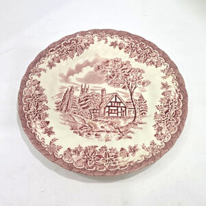 Churchill Red Scenic Landscape Transferware 7 in Ceramic Plate Made in England